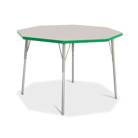 Jonti-Craft Berries Octagon Activity Table, 48 in. x 48 in., A-height, Freckled Gray/Green/Gray 6428JCA119